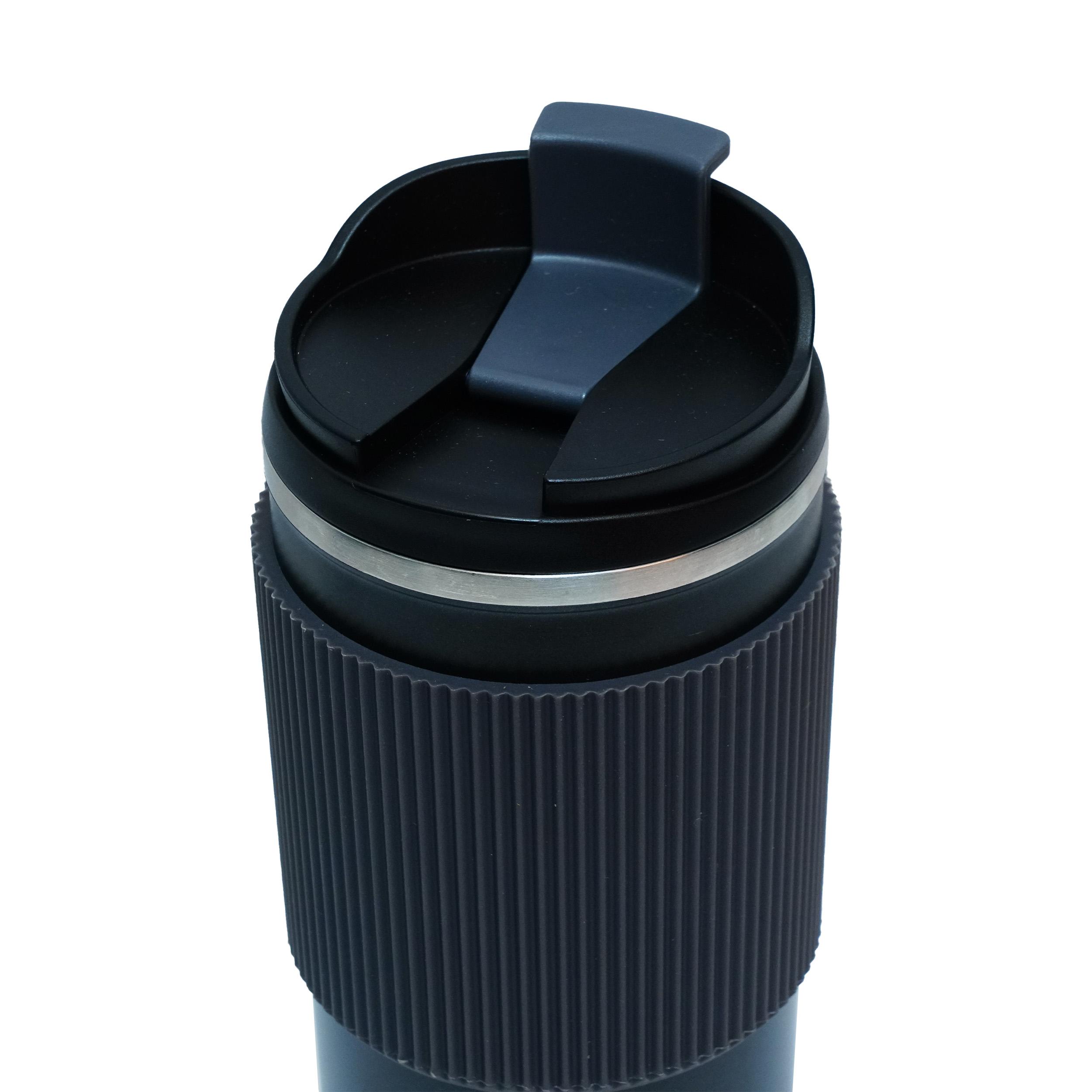 customised Tumbler With Silcon Grip - Black